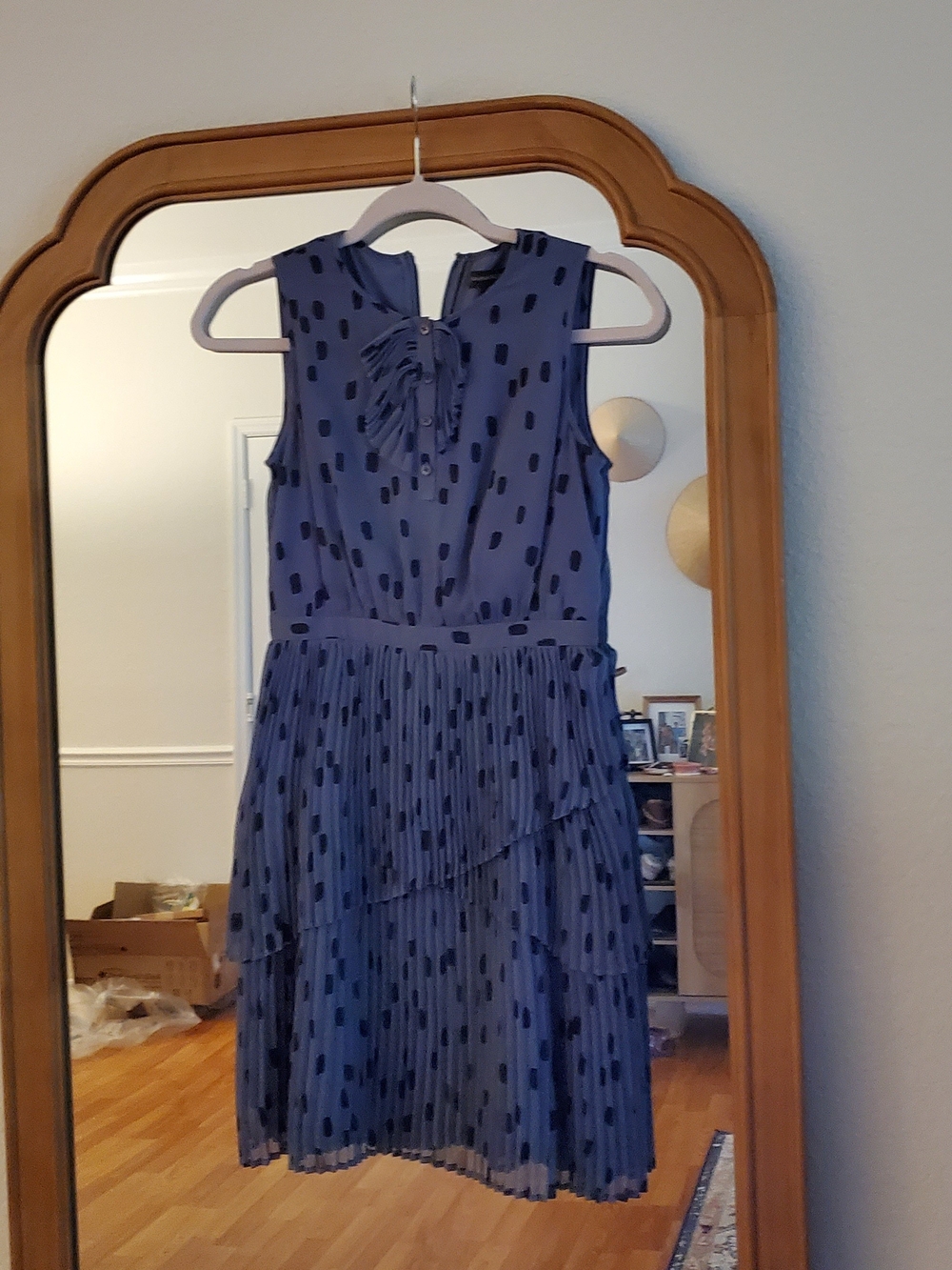 Banana Republic Blue Polka Dot Tiered Mini Dress